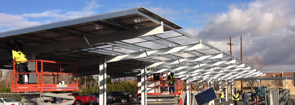 Installation of solar on parking array